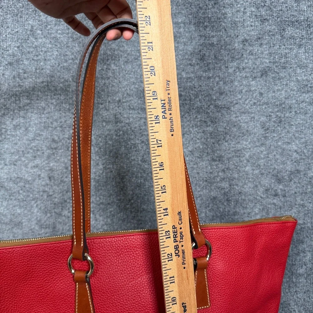 Dooney & Bourke Tobi Tote Bag Red Navy Pebble Leather Colorblock Inner Pocket